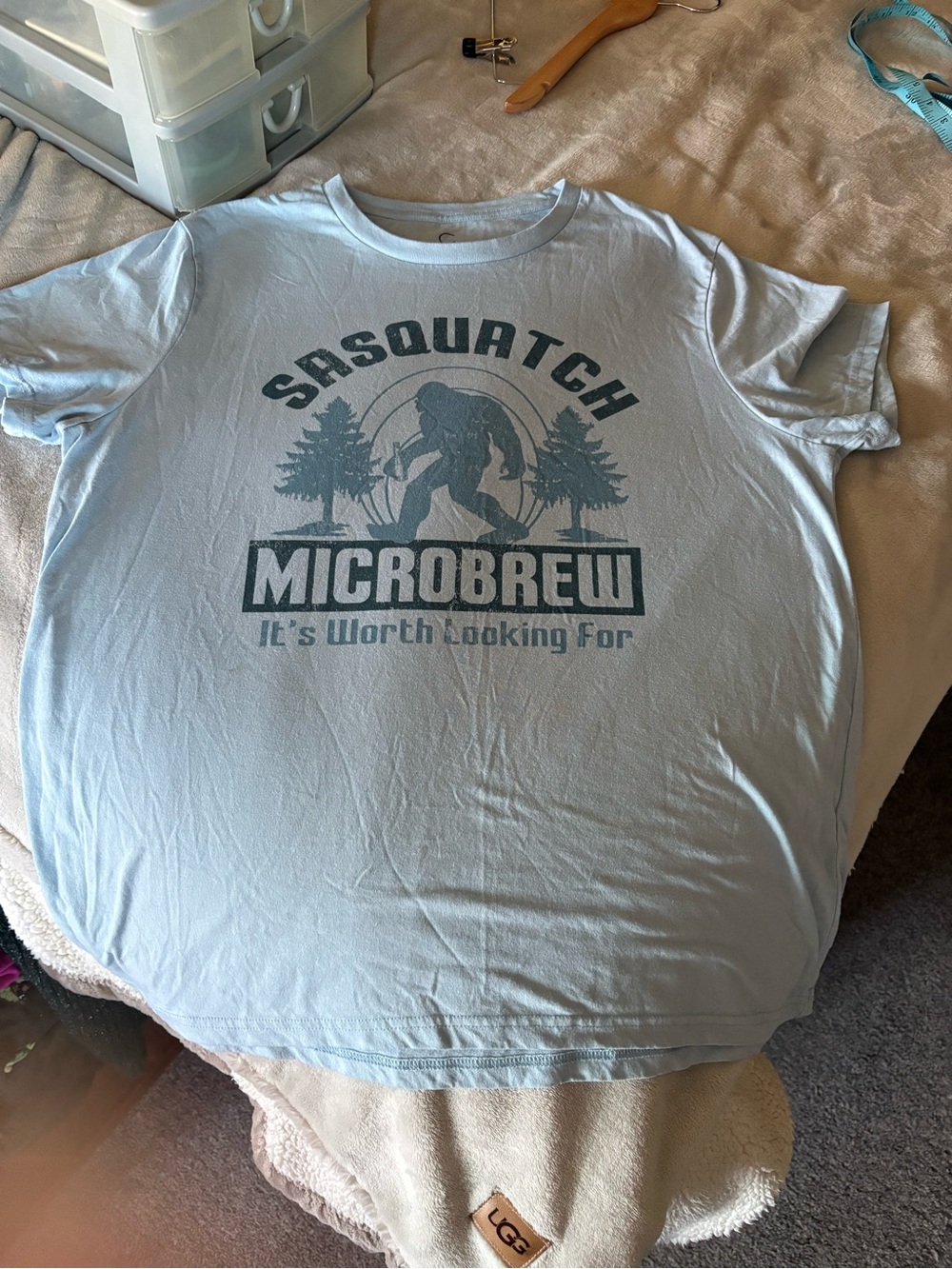 Light Blue Graphic Tee- SASQUATCH